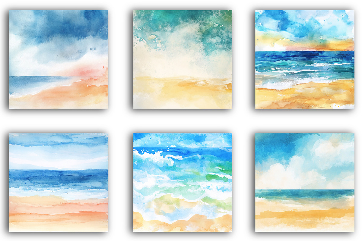 Abstract Beach Watercolor Background, an Illustration by SinaCreation (Photo 2 of 5)