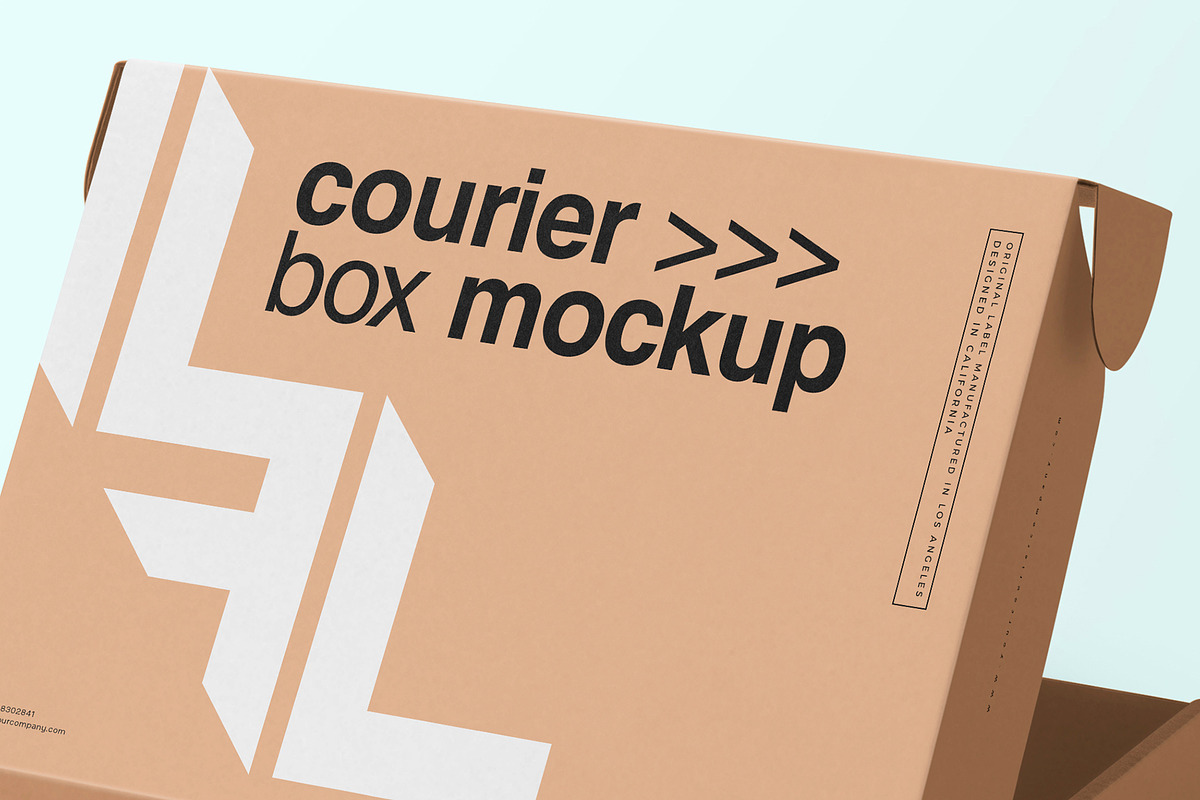 Courier Box Mockup, a Product Mockup by MockupCraft (Photo 4 of 4)