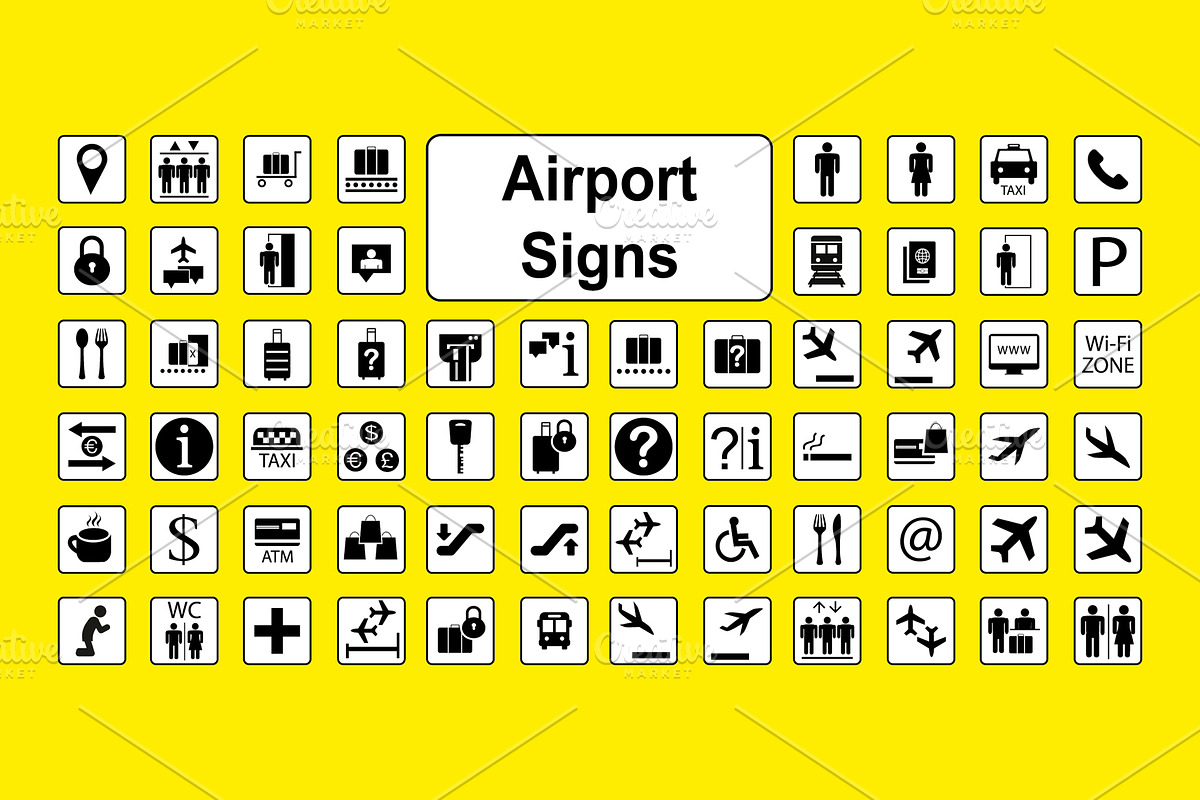 Huge set of airport icons, an Outline Icon by naum_studio