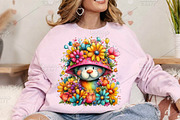 Whimsical Spring Cats Clipart Bundle, an Illustration by Canvas Craft (Thumbnail 4 of 7)