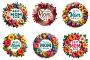 Mother's Day Floral Mom Clipart, an Illustration by GatewayDesign (Thumbnail 2 of 3)