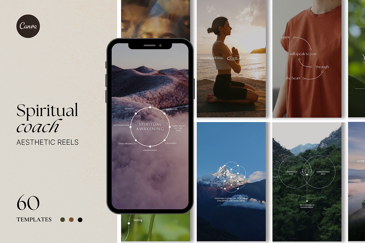 Spiritual Coach Canva Reel Bundle, a Social Media Template by The Flossy Finch (Photo 1 of 10)