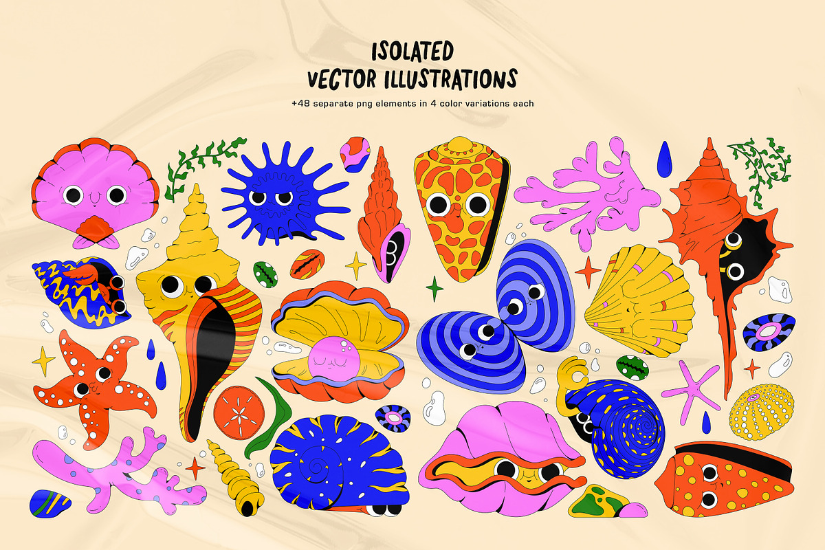 Shells & Pals: Vector Illustrations, an Object Illustration by marmarina (Photo 2 of 11)