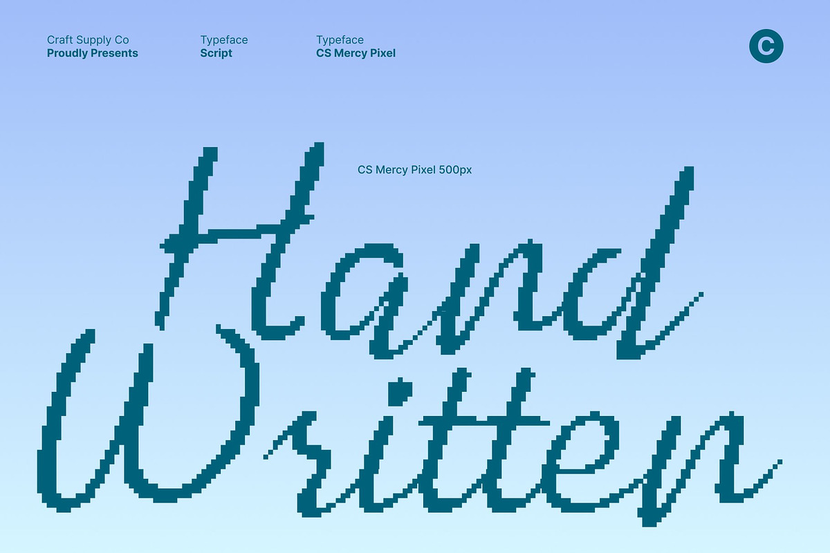 CS Mercy Pixel, a Script Font by Craft Supply Co. (Photo 2 of 8)
