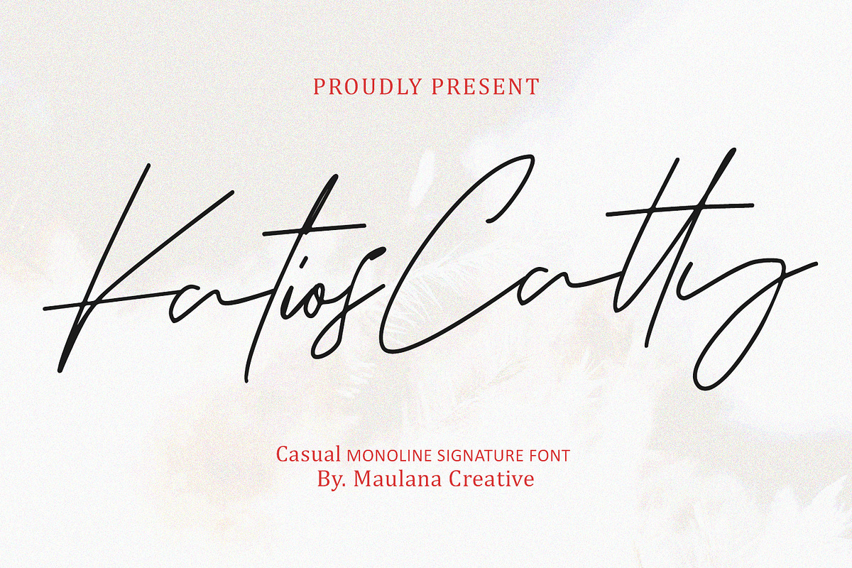 Katios Catty Casual Monoline Font, a Script Font by Maulana Creative (Photo 1 of 7)