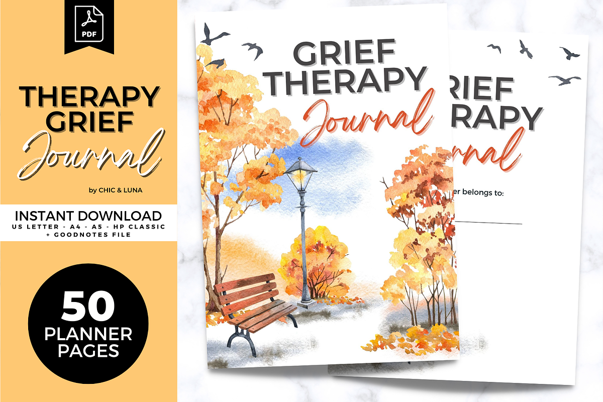 Grief Therapy Journal - Printable, a Stationery Template by Jennifer Magri Templates (Photo 1 of 8)