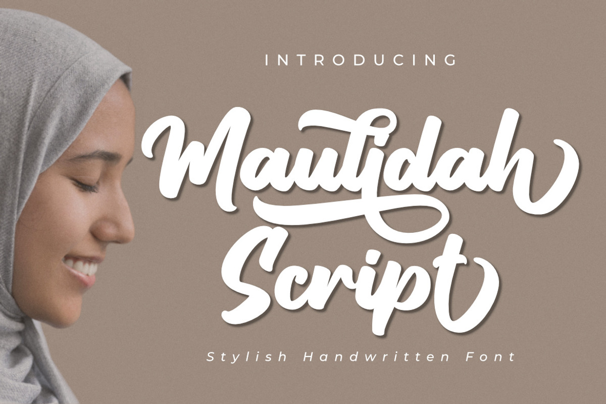 Maulidah Script | A Brush Script, a Script Font by Madatype Studio (Photo 1 of 9)