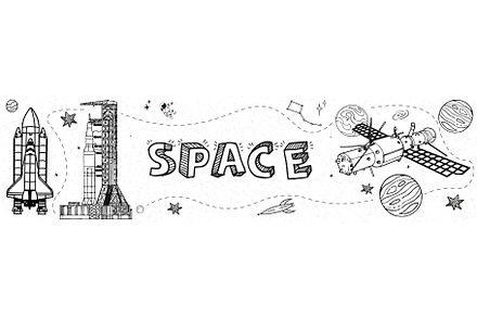 Space Elements Vector Banner