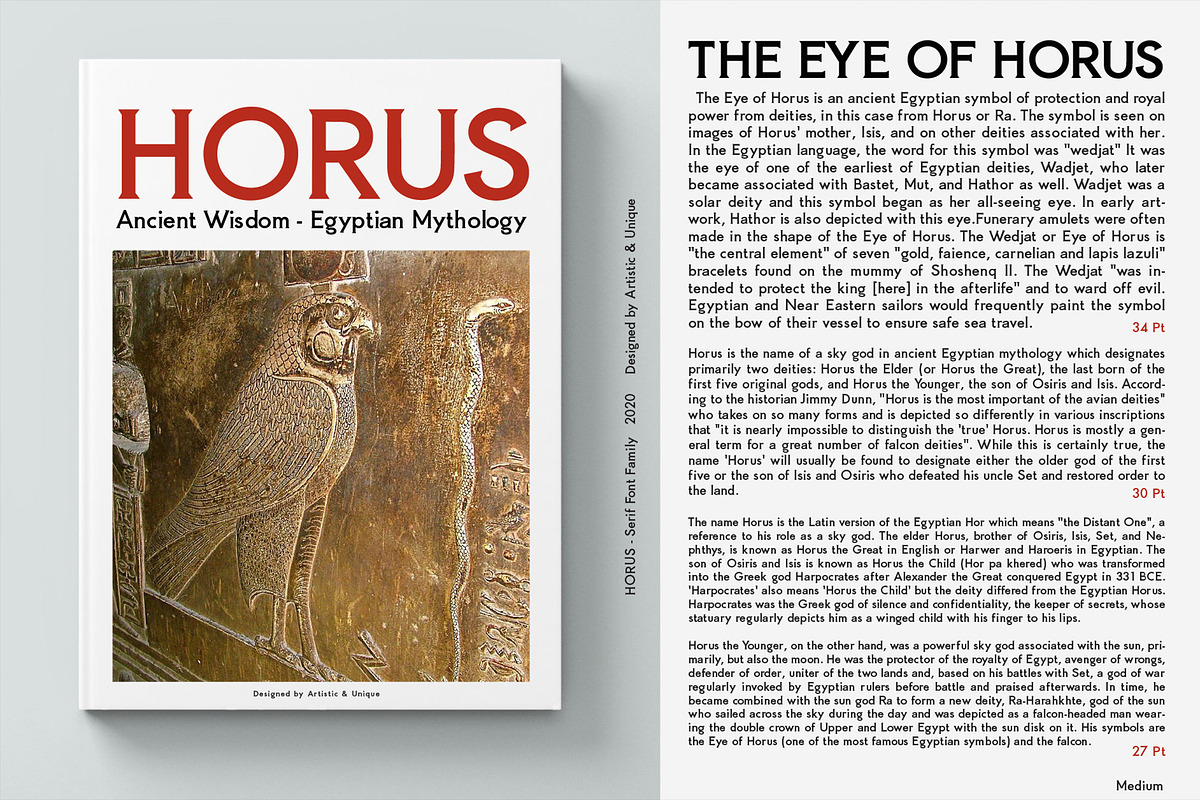 Horus - Serif Font Family, a Serif Font by Artistic & Unique (Photo 10 of 14)