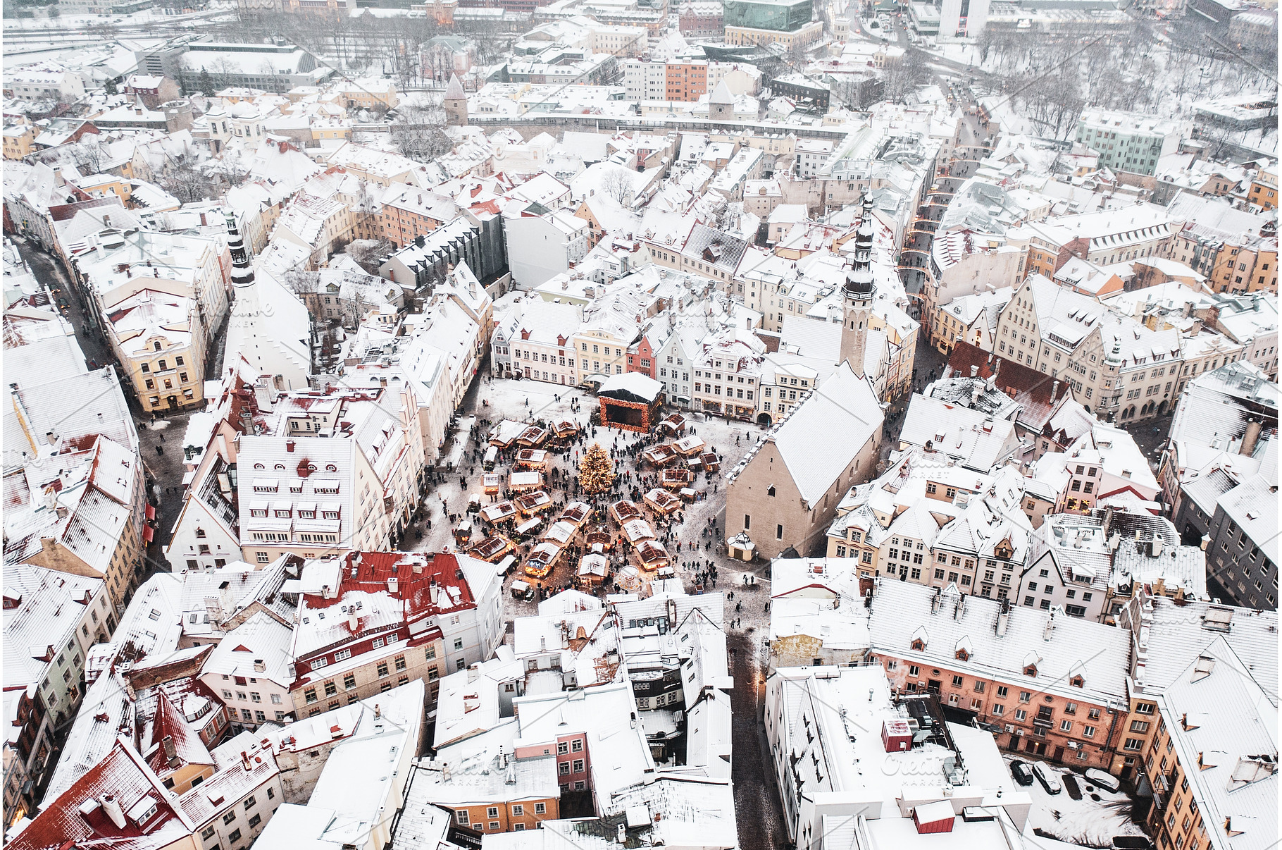 Aerial View of Tallinn with the Town, an Architecture Photo by Nature and travel