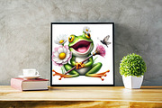 Spring Frog  Sublimation Clipart Bun, an Illustration by SVGArt (Thumbnail 3 of 7)