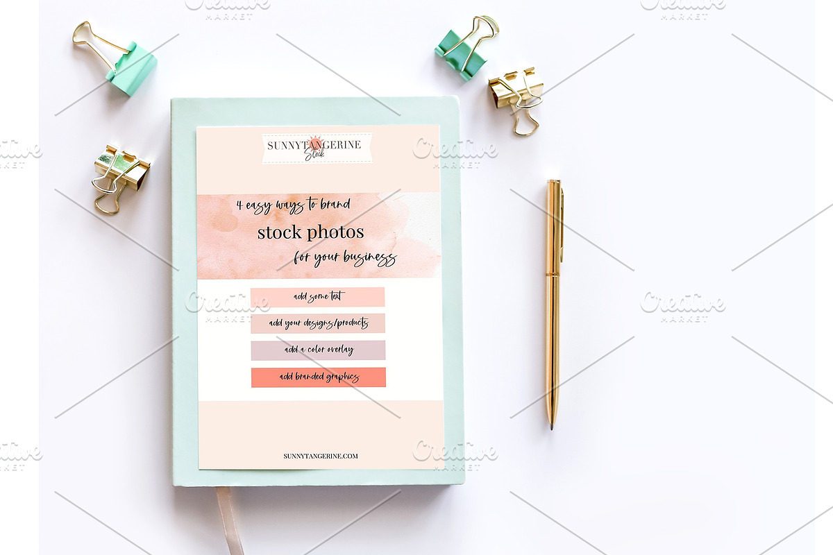 Mint Notebook Mockup, a Print Template by SunnyTangerine Stock (Photo 3 of 6)