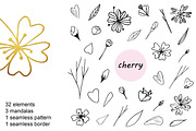 Sakura Floral Doodle Set, a Graphic by kh_cat (Thumbnail 1 of 6)
