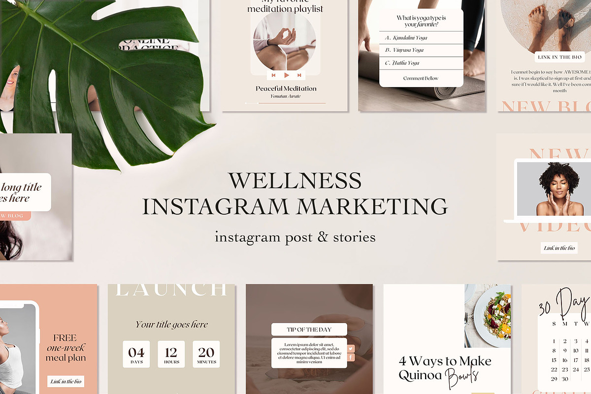 Wellness Instagram Marketing, a Social Media Template by Kseniia_Design (Photo 1 of 12)