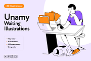 Unamy Waiting Illustrations, an Empty State Illustration by Welovegraphics (Thumbnail 1 of 7)