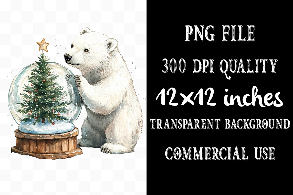 Christmas Polar Bear Sublimation, an Illustration by Designking (Photo 4 of 5)