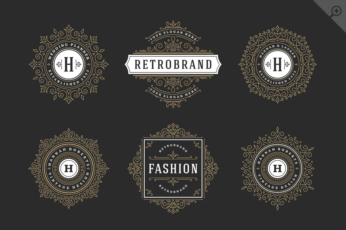 50 ornaments logos & monograms, a Branding & Logo Template by Vasya Kobelev (Photo 8 of 12)