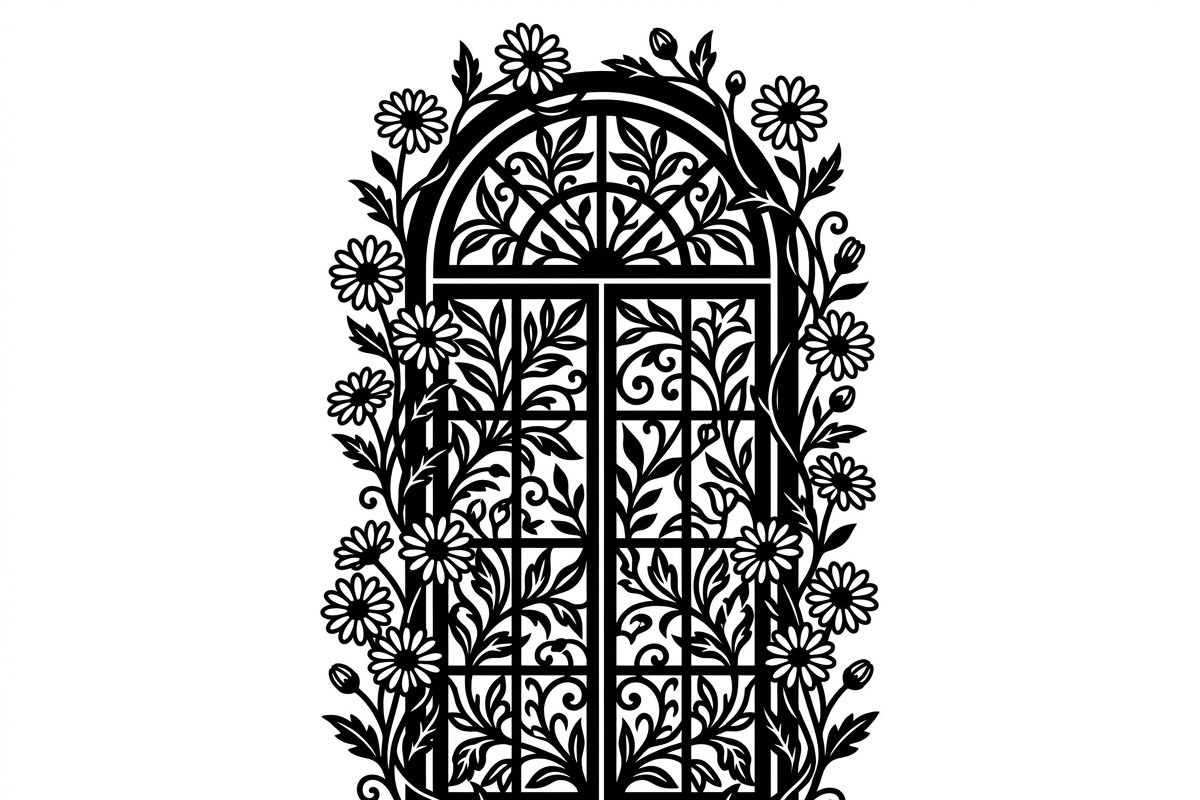 50 Floral French Window Ornament, a Decorative Illustration by Amazin_art (Photo 21 of 35)