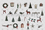 Christmas Vintage Whimsical  Clipart, an Illustration by BigCakeBee (Thumbnail 4 of 4)
