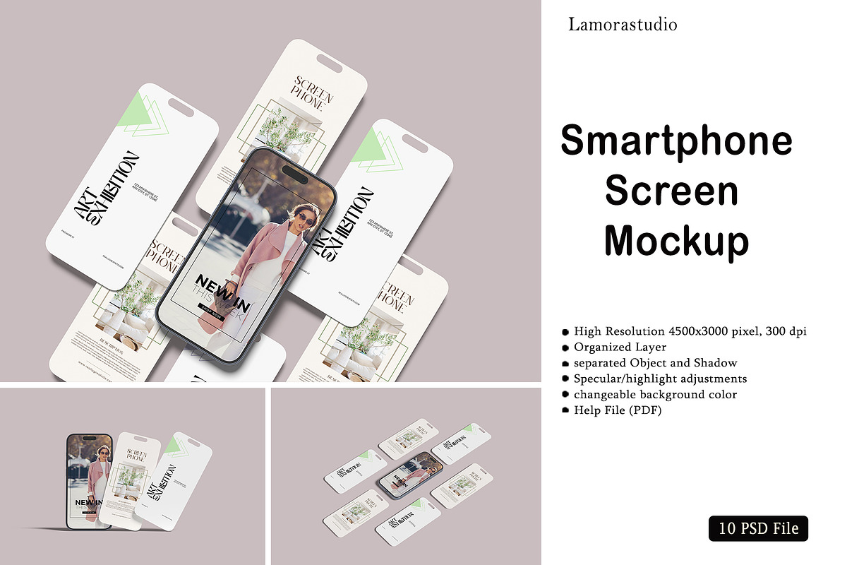 Smartphone Screen Mockup, an iPhone Mockup by lamorastudio (Photo 1 of 11)