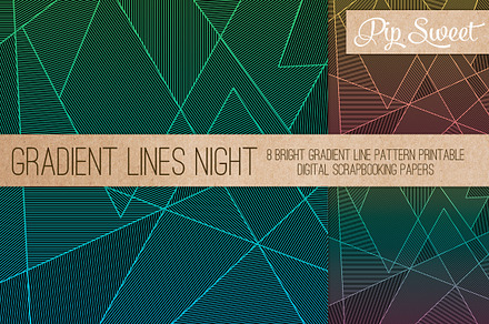 Gradient Fine Line Night 8 Patterns