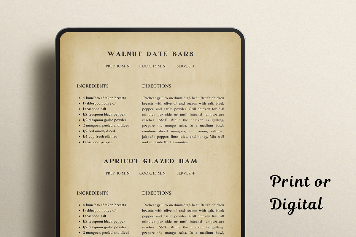 Vintage Recipe Template Canva, a Templates & Theme by OrganizationOasisRo (Photo 7 of 10)