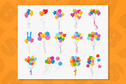 Balloons in a bunch Greeting vector, an Object Illustration by Neliakott ♥ (Thumbnail 2 of 10)