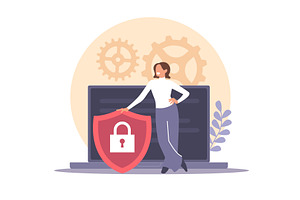 Online security control. Internet, a Technology Illustration by YummyBuum
