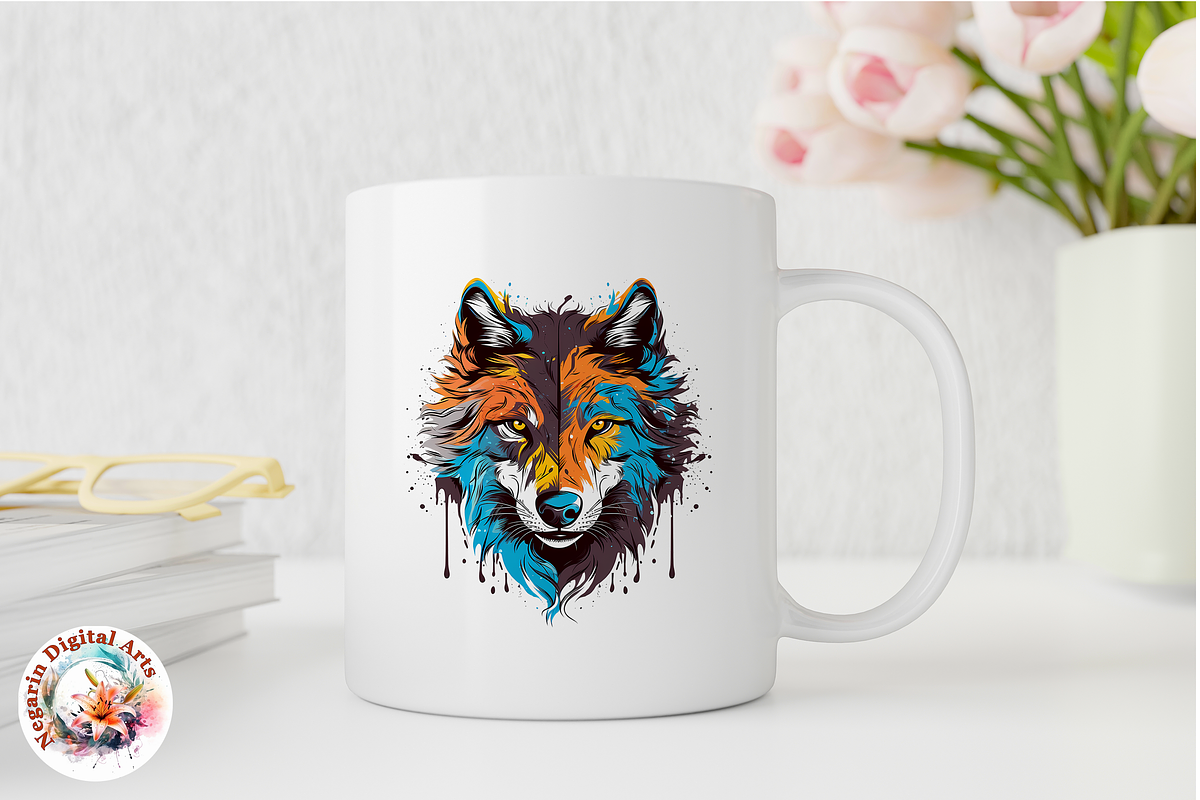 Watercolor Wolf Logo Style Digital, an Object Graphic by Negarin Digital Art (Photo 8 of 9)
