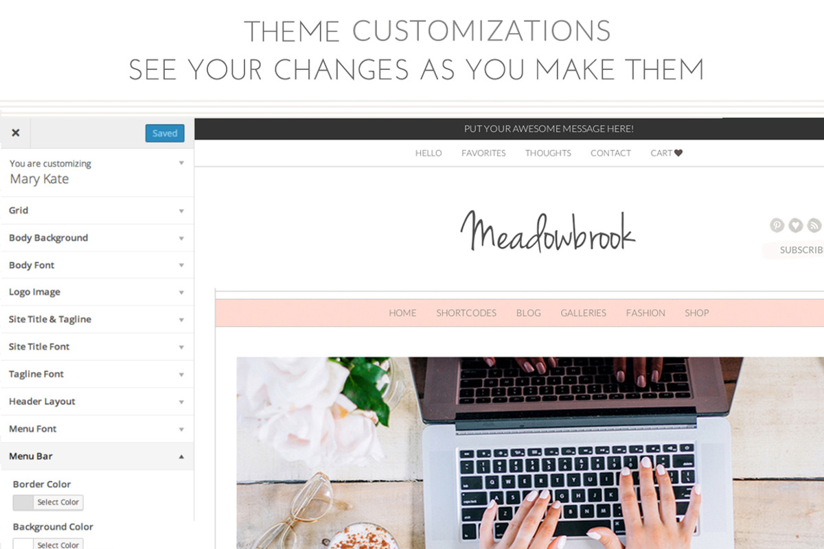 Meadowbrook - Modern Wordpress Theme, a WordPress Template by angiemakeswebsites (Photo 4 of 5)