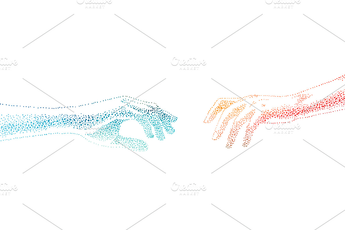 Hands reach out to each other, a Person Illustration by Nenahliadava Design