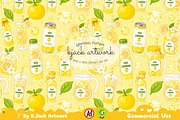 Cute Yuzu Lemonade Drink Seamless, a Background Graphic by K.JackArtwork (Thumbnail 1 of 8)