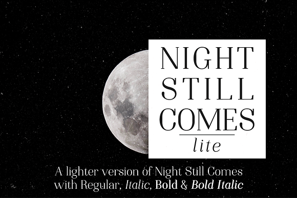 Night Still Comes Lite serif font preview 8