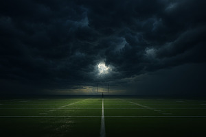 Dramatic american football field und, a Photo by Dvoevnore photos