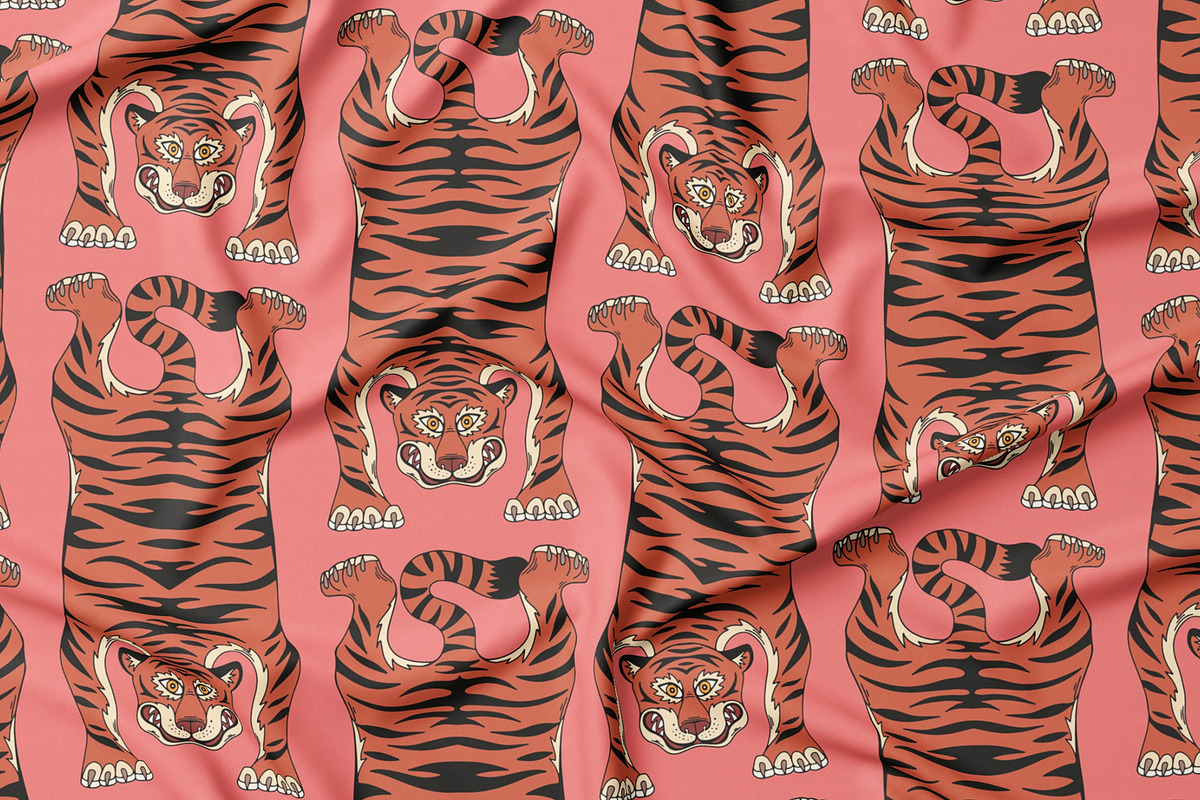 Seamless pattern with tigers, a Pattern Graphic by Elona Laff (Photo 2 of 3)