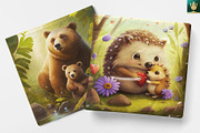 Mother and Baby Animal Art Prints, an Animal Illustration by pixaroma (Thumbnail 8 of 15)