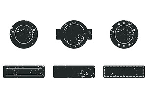Black Rubber Stamp Set, an Object Illustration by Vector Creator