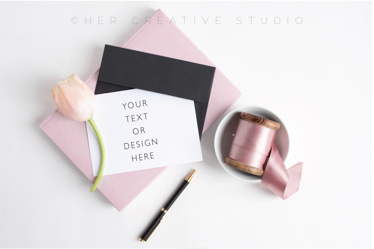 Stationery and Wedding Card Mockup, a Print Template by Her Creative Studio