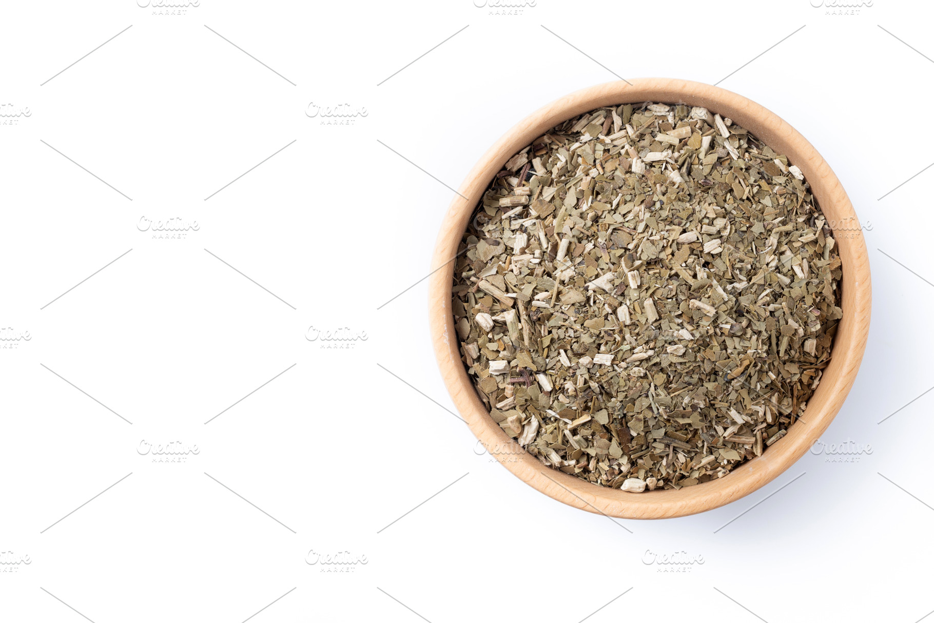Yerba Mate in Wooden Bowl. top view, a Food & Drink Photo by etorres69