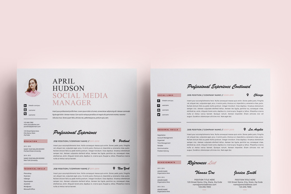 Social Media Resume Template / CV, a Resume Template by Resume21 (Photo 2 of 5)