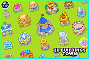 2D Buildings - Town, an Object Graphic by LAYERLAB (Thumbnail 1 of 14)