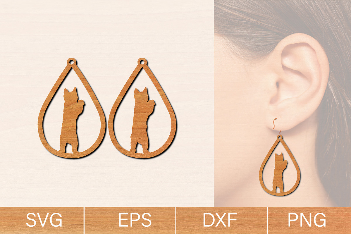 Cat Earrings Laser Cut SVG Bundle, an Object Graphic by jannatulpakhi (Photo 3 of 13)