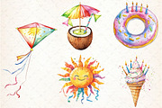 Summer Happy Birthday Clipart, an Illustration by Libby Wishes (Thumbnail 2 of 6)