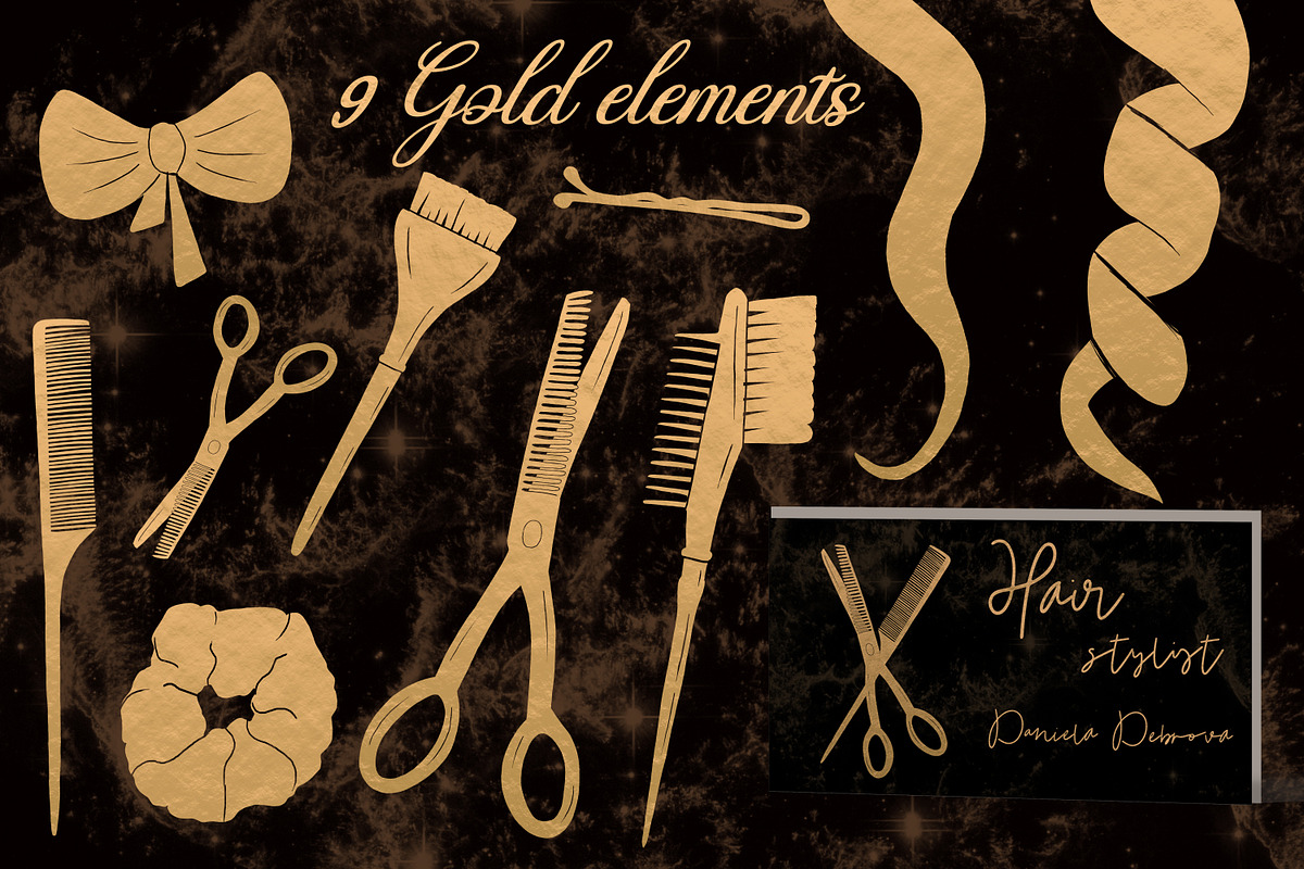 Hairdressing tools and accesories, a Decorative Illustration by Mrs.Swan_Design (Photo 5 of 6)