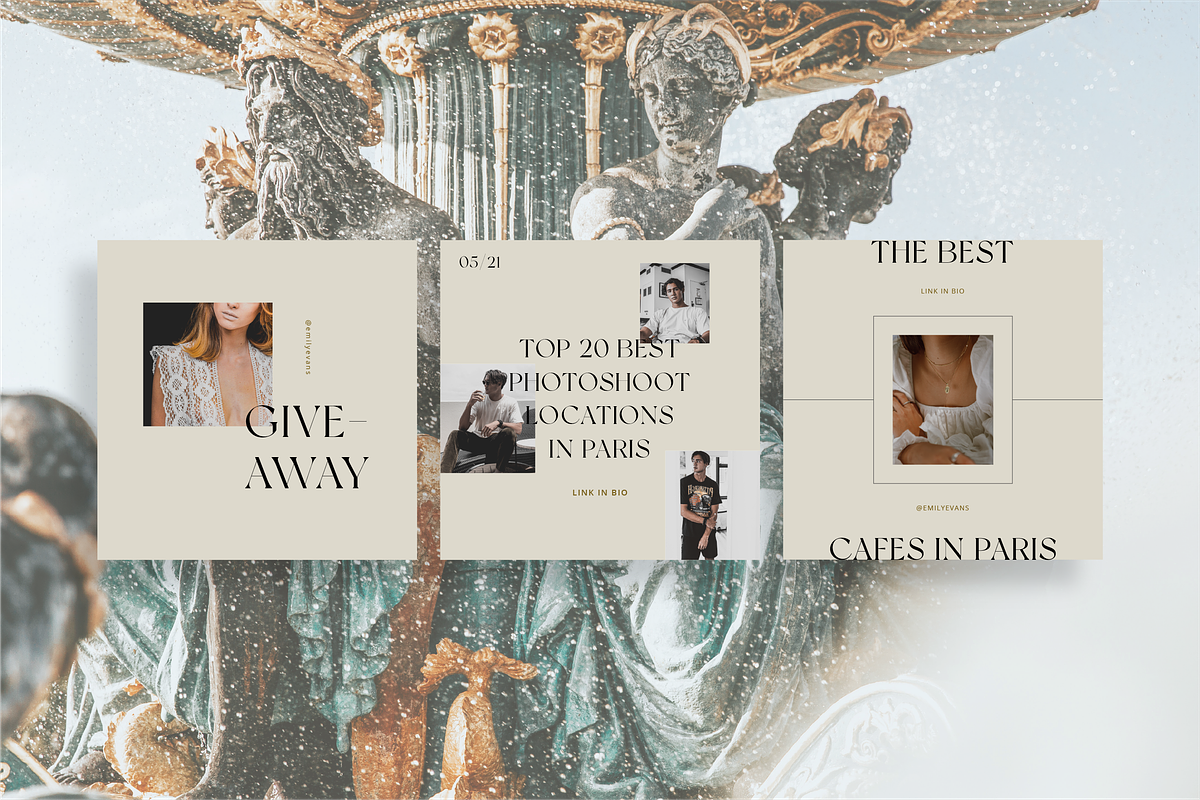 Paris - 35 Instagram Feed Posts, a Social Media Template by TheFisherCreative (Photo 2 of 12)