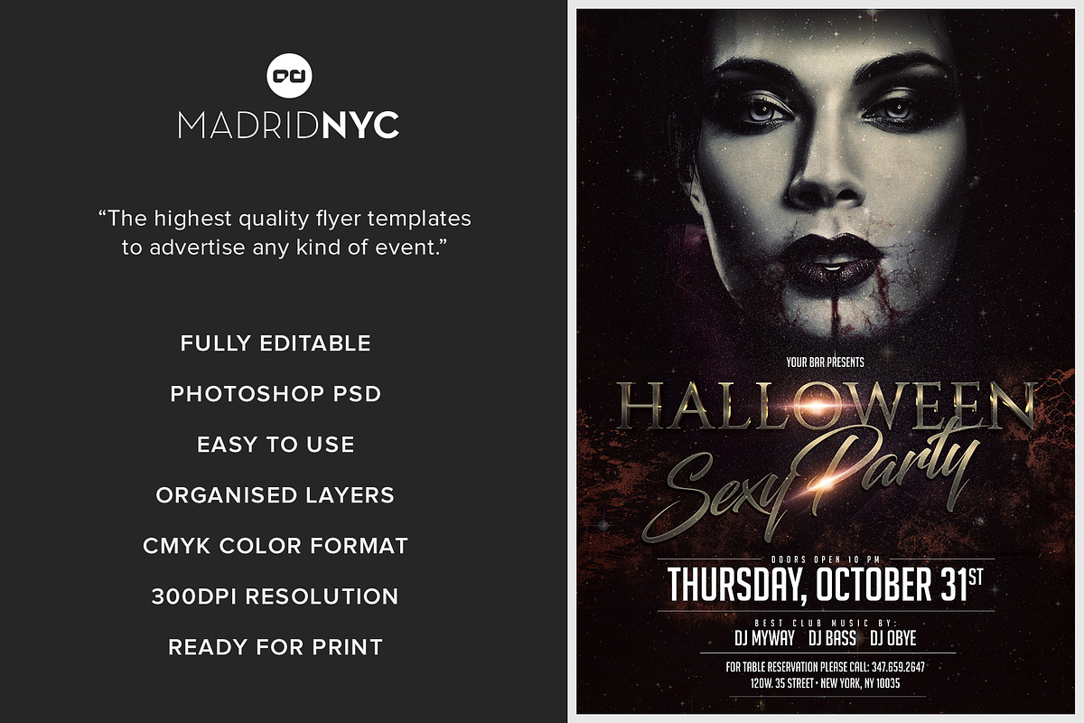 Halloween Party Flyer, a Flyer Template by MadridNYC (Photo 2 of 3)