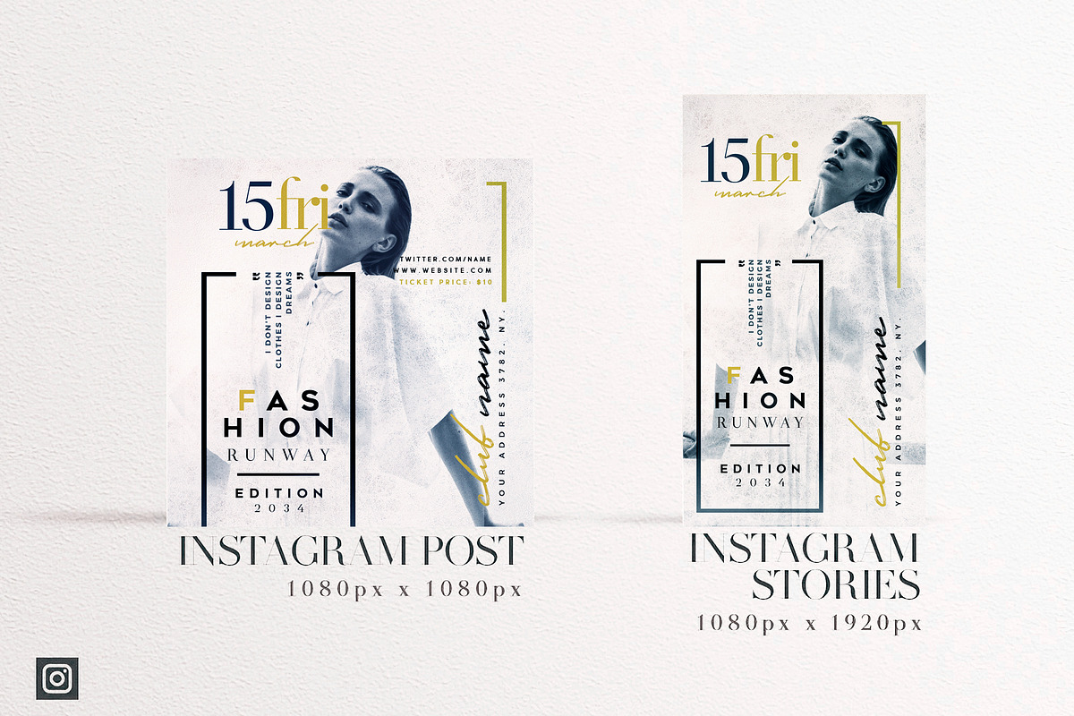 Fashion Runway Social Media Pack, a Social Media Template by Touringxx Creative Studio (Photo 3 of 8)
