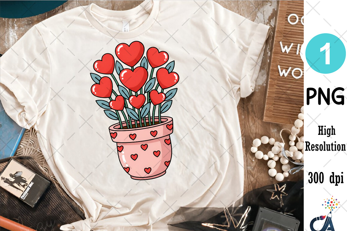Valentine's Day Pot Png Sublimation, an Illustration by Creative Art (Photo 4 of 6)