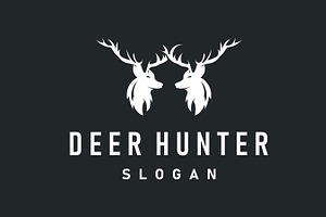 deer logo design deer hunter concept, a Branding & Logo Template by Maylianaw28