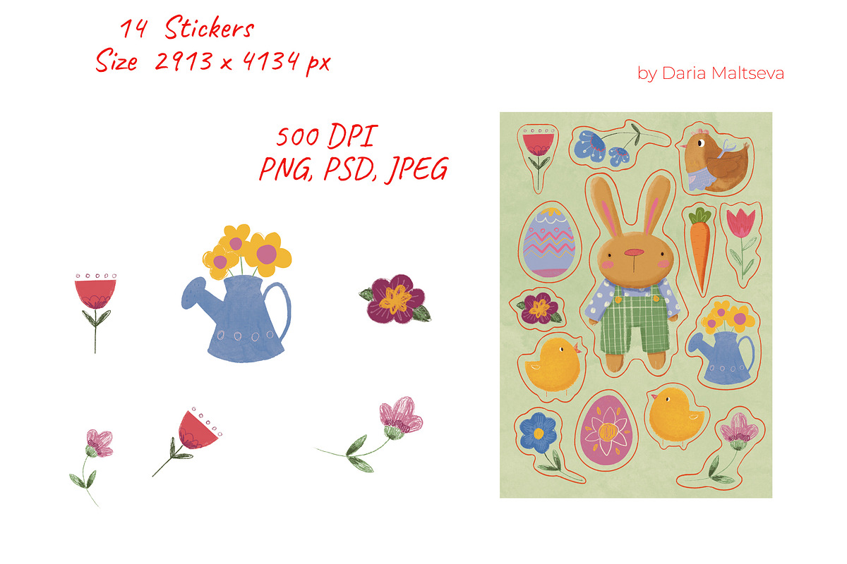 Spring stickers, a Decorative Illustration by Dashnpro (Photo 2 of 3)